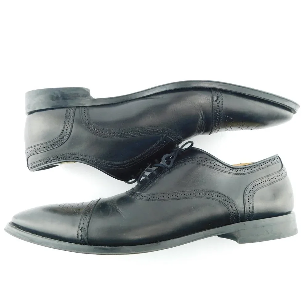 To Boot New York Black Leather Cap Toe Lace-up Oxford Shoes 13